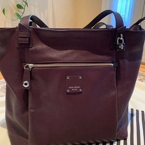 Henri Bender Large Oversized Burgundy Leather Tote
